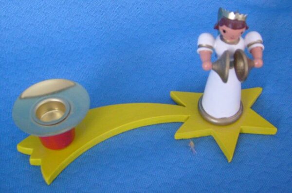 Kerzenhalter mit Engel auf dem Schweif-vorrätig 1 Stück – Bild 2