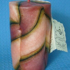 Handgeformte Wachskerze rot