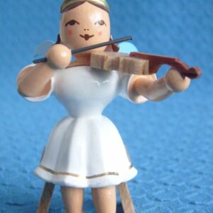 Faltenrockengel weiss sitzend mit Violine