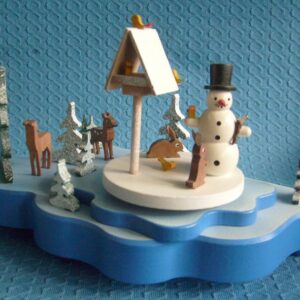 Musikdose Schneemann im Winterwald