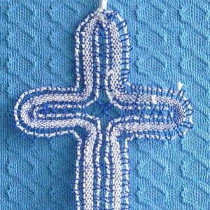 geklöppeltes Kreuz blau