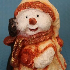 Kerze: Schneemann mit Besen