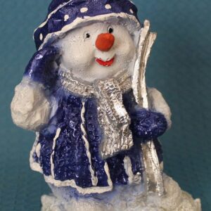 Kerze: Schneemann mit Skier