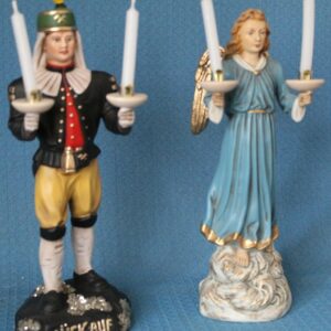 Lichterengel und Bergmann weiß 22 cm