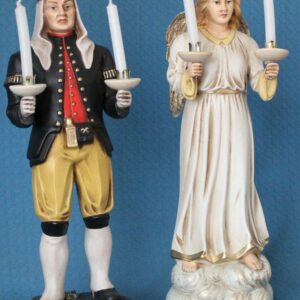 Lichterengel und Bergmann weiß 28 cm