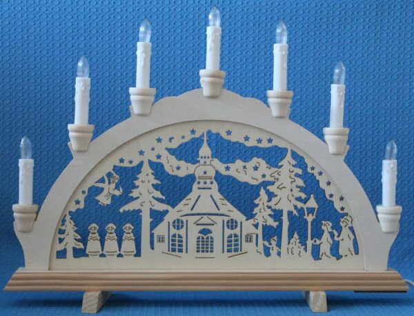 Schwibbogen Seiffener Kirche mit Kurrende