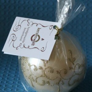 Kugelkerze creme 8 cm