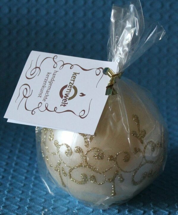 Kugelkerze creme 8 cm