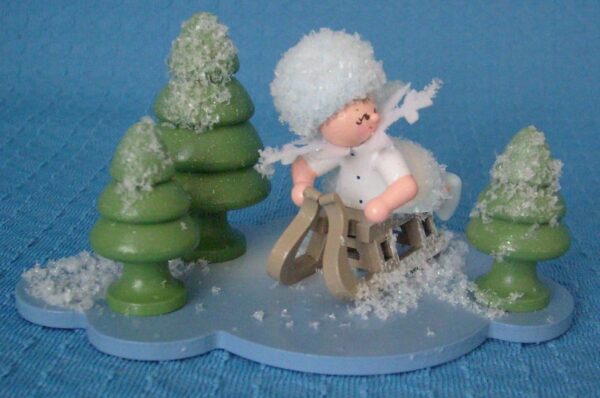 Schneeflöckchen mit Schlitten- Restbestand 1 Stück