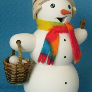 Schneemann mit Schneeballkorb