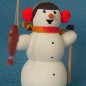 Schneemann als Eisangler